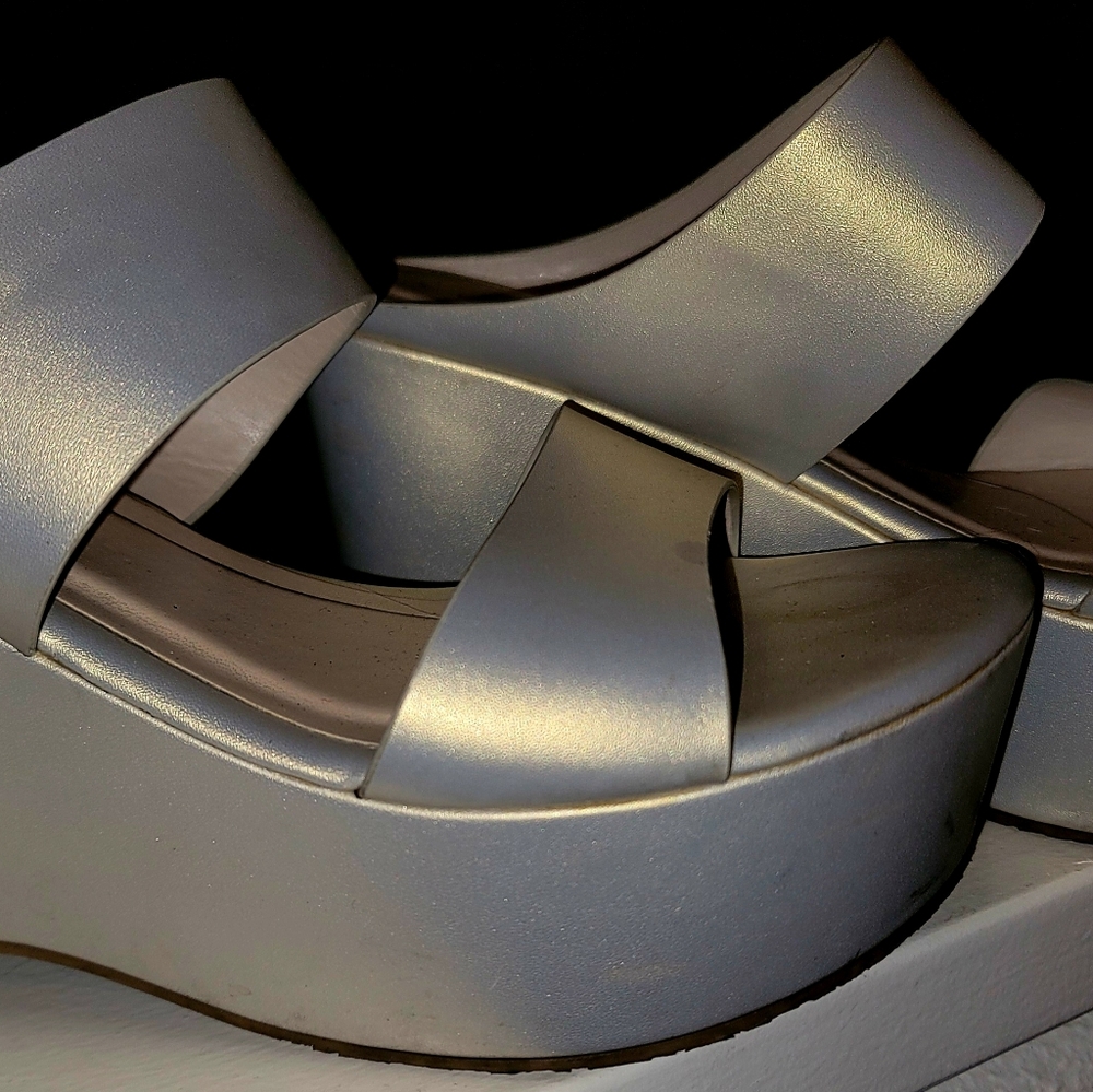 Elegant Silver Platform Sandals